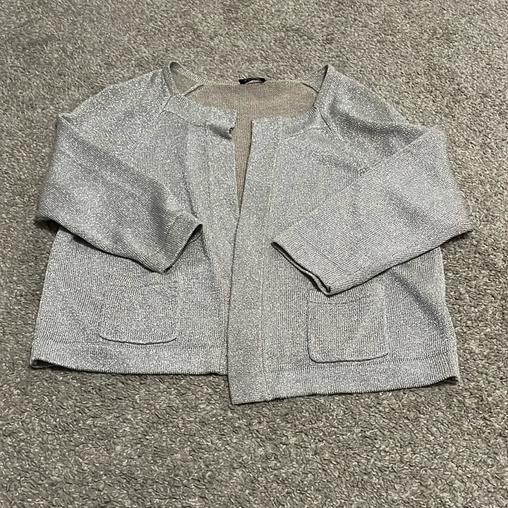 Talbots petites one size silver cardigan